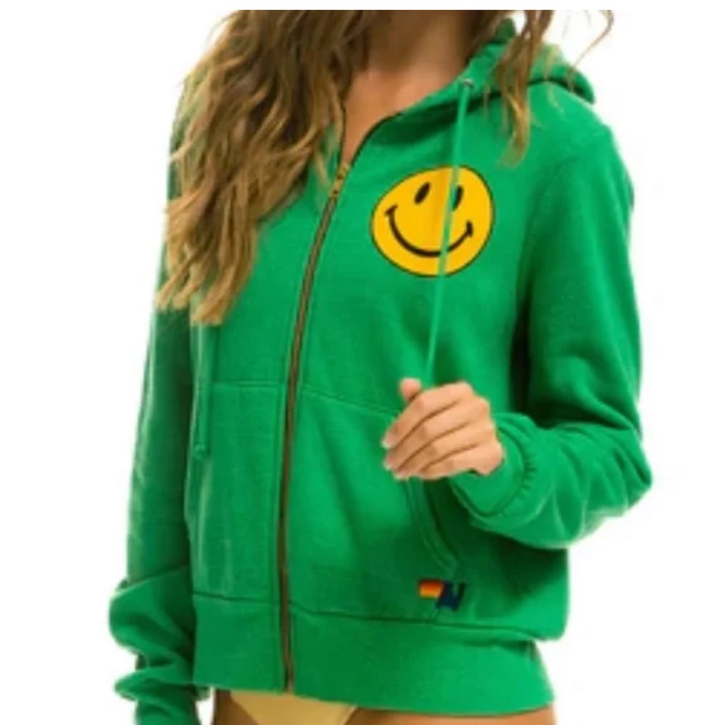 Green Jacket With Smiley Patch